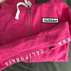 Pink Hollister Co. zip up hoodie